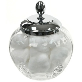 Bathroom Jar Round Clear Crystal Glass Cotton Ball Jar Windisch 88477D